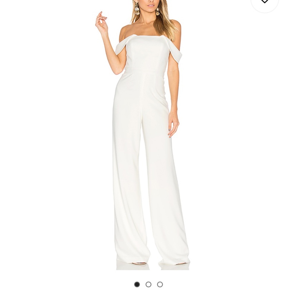 Jay Godfrey White Brin Off the Shoulder Jumpsuit